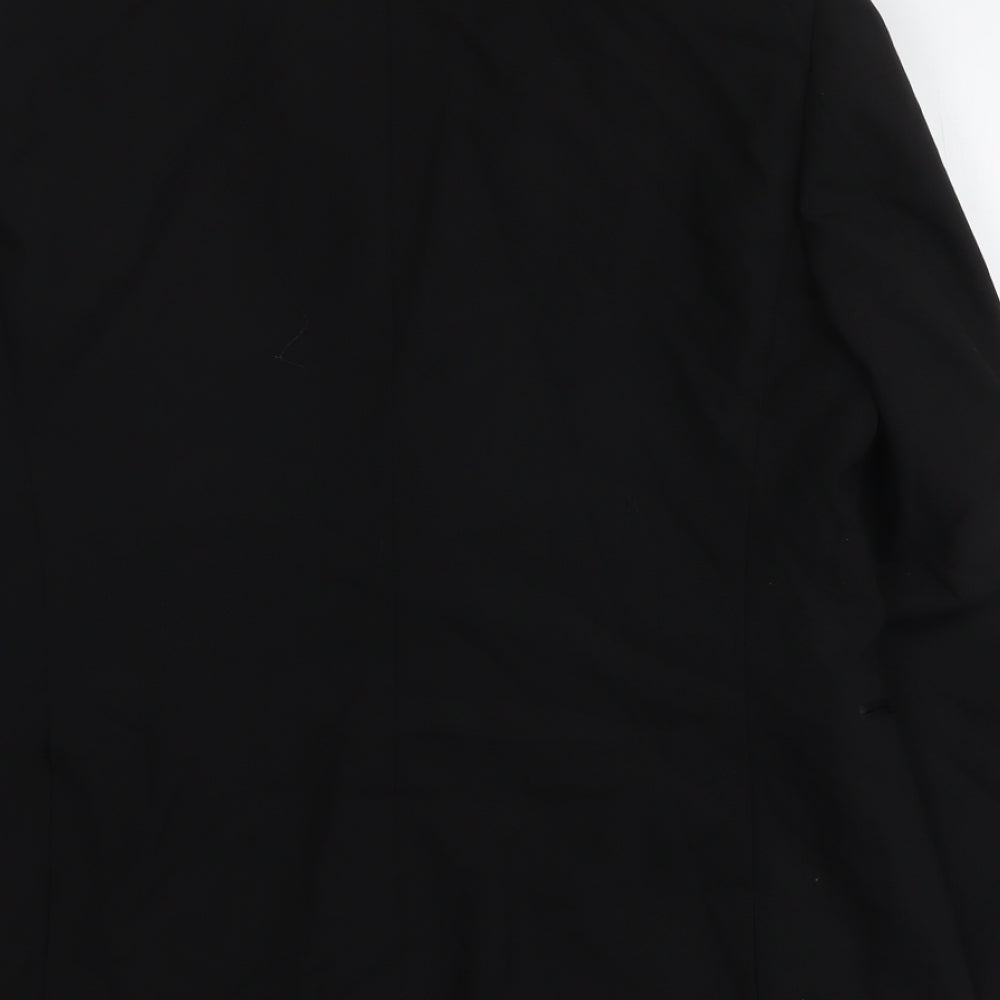 Moss Mens Black Wool Jacket Suit Jacket Size 40 Regular