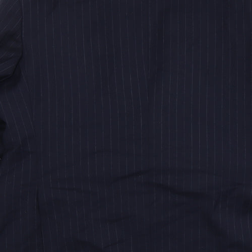 Marks and Spencer Mens Blue Striped Wool Jacket Suit Jacket Size 42 Regular