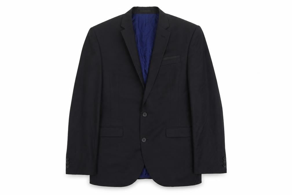 Front view of Next men’s grey wool jacket suit jacket, size 40, regular