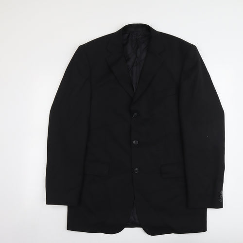 Marks and Spencer Mens Black Polyester Jacket Suit Jacket Size 40 Regular