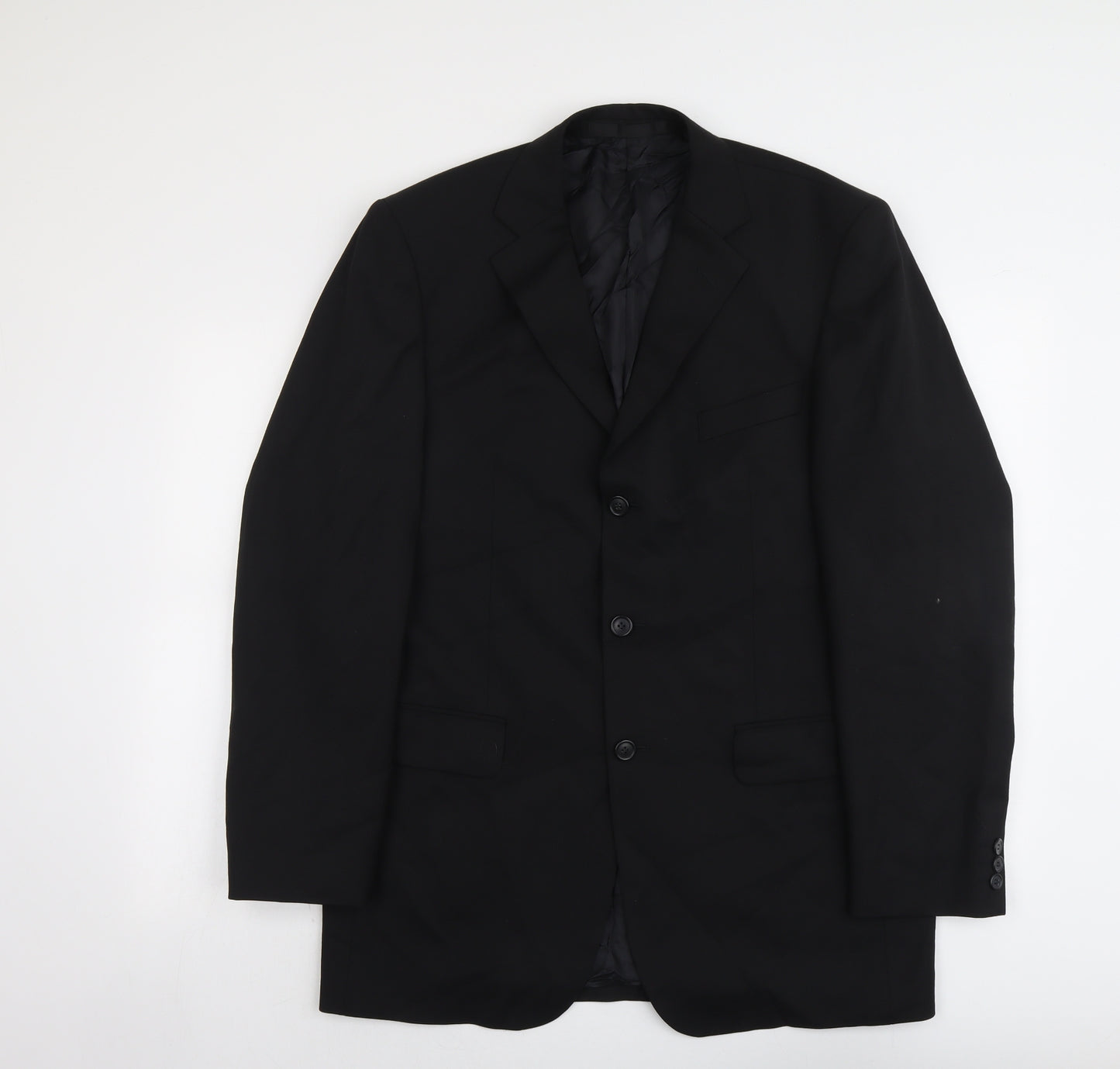 Marks and Spencer Mens Black Polyester Jacket Suit Jacket Size 40 Regular