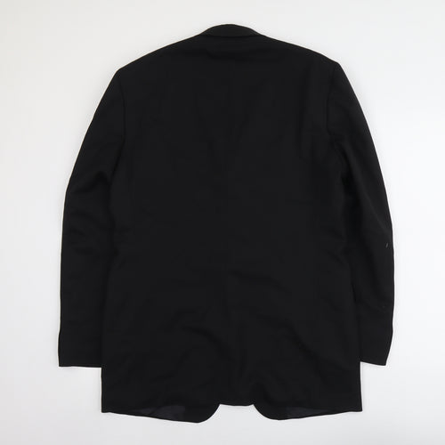 Marks and Spencer Mens Black Polyester Jacket Suit Jacket Size 40 Regular