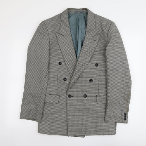 Skopes Mens Black Houndstooth Polyester Jacket Suit Jacket Size 42 Regular