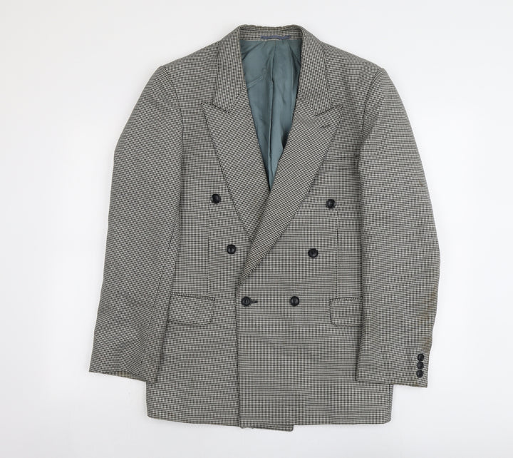 Skopes Mens Black Houndstooth Polyester Jacket Suit Jacket Size 42 Regular
