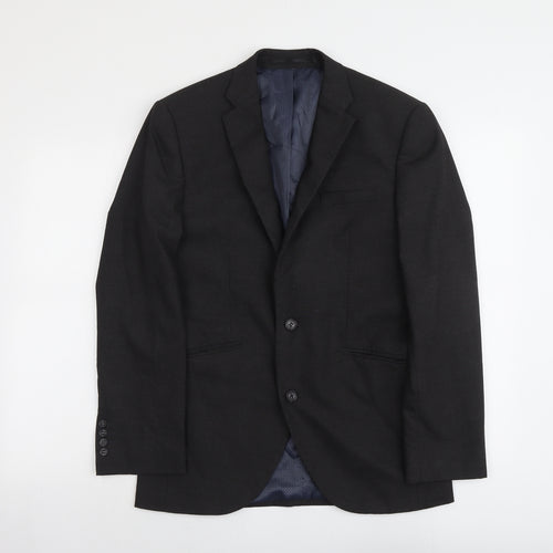 Brook Taverner Mens Grey Polyester Jacket Suit Jacket Size 38 Regular