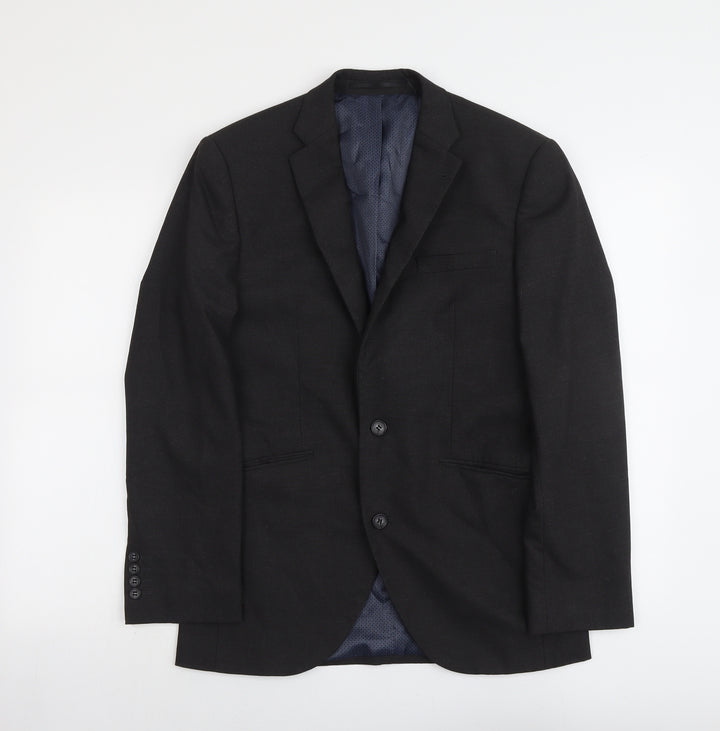 Brook Taverner Mens Grey Polyester Jacket Suit Jacket Size 38 Regular