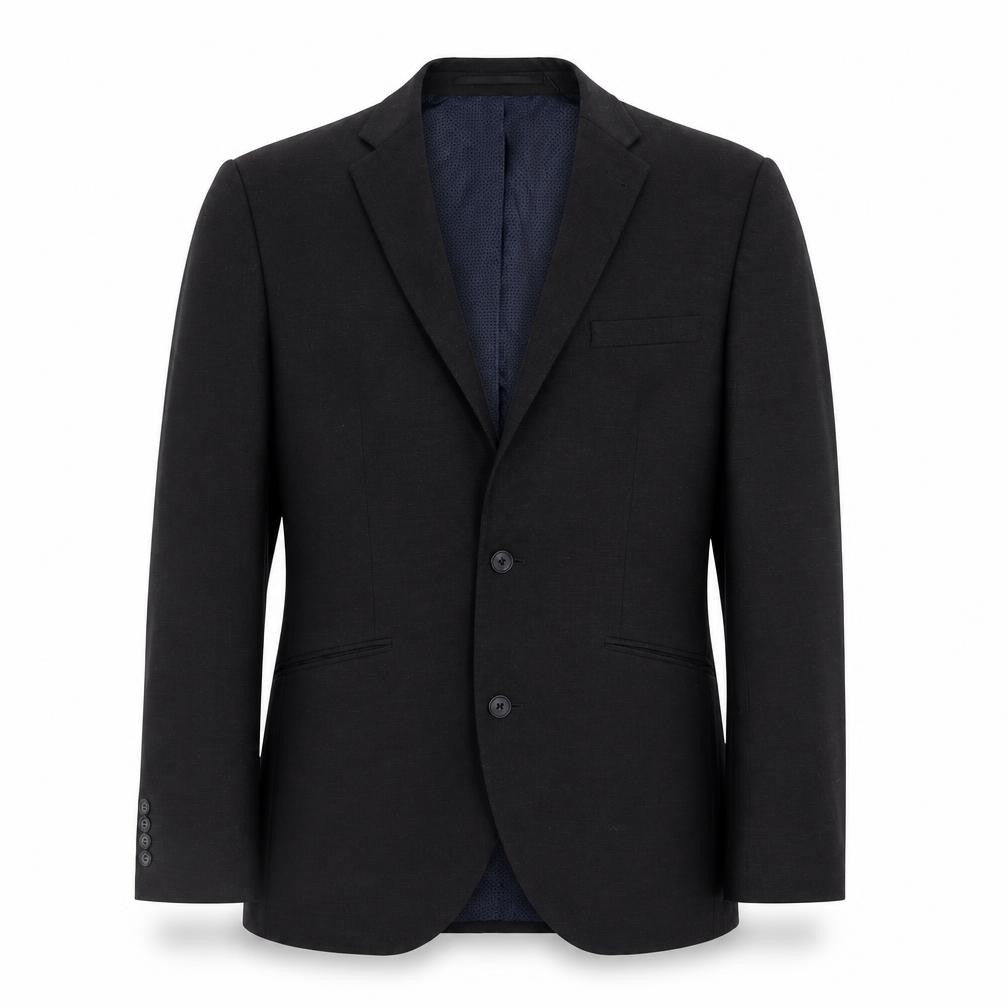 Front view of Brook Taverner men’s grey polyester jacket suit jacket, size 38, regular