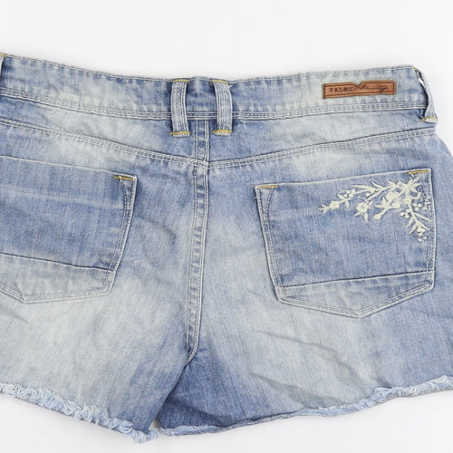 Falmer Womens Blue Cotton Hot Pants Shorts Size 8 L3 in Regular Button