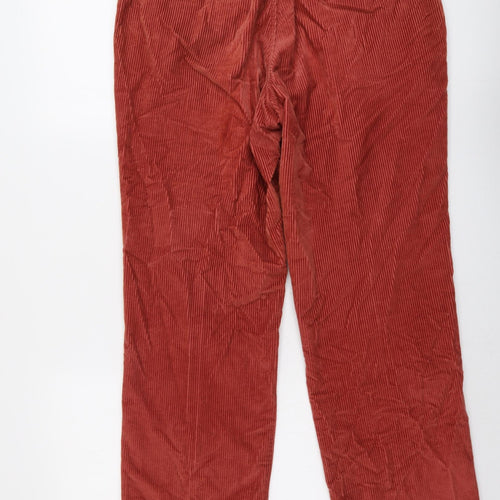 Marks and Spencer Mens Red Cotton Trousers Size 36 in L29 in Regular Button