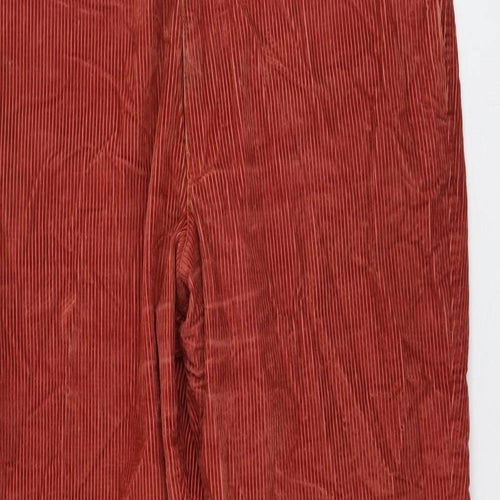 Marks and Spencer Mens Red Cotton Trousers Size 36 in L29 in Regular Button