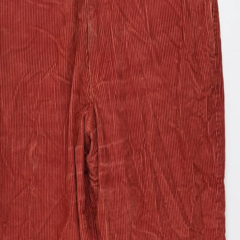 Marks and Spencer Mens Red Cotton Trousers Size 36 in L29 in Regular Button