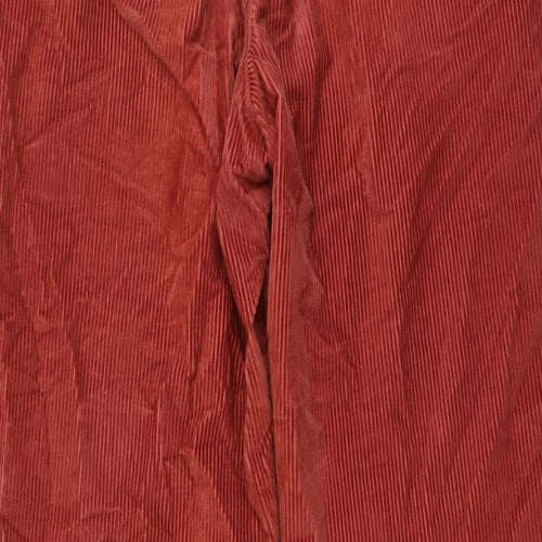 Marks and Spencer Mens Red Cotton Trousers Size 36 in L29 in Regular Button