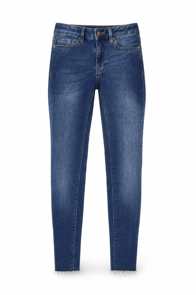 Warehouse Womens Blue Cotton Skinny Jeans Size 8 L25 in Regular Button
