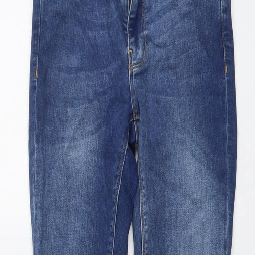 Warehouse Womens Blue Cotton Skinny Jeans Size 8 L25 in Regular Button