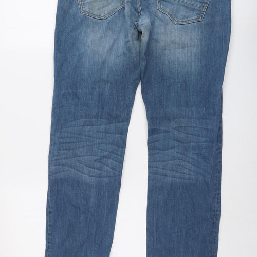NEXT Mens Blue Cotton Straight Jeans Size 32 in L32 in Regular Button