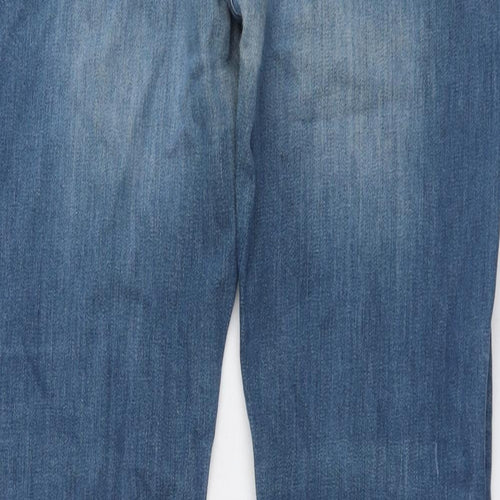 NEXT Mens Blue Cotton Straight Jeans Size 32 in L32 in Regular Button