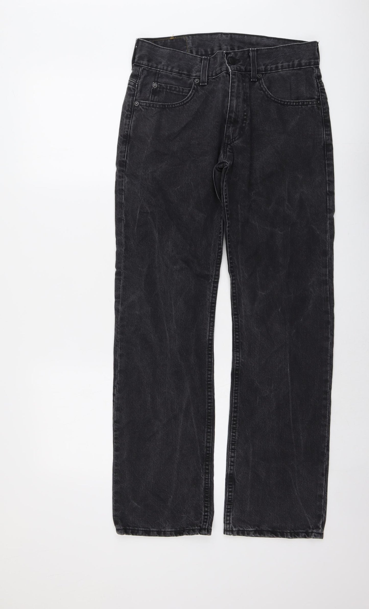 Levi's Mens Grey Cotton Straight Jeans Size 30 in L32 in Regular Button
