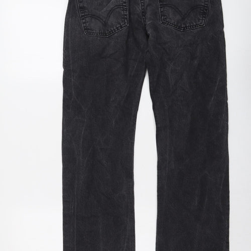 Levi's Mens Grey Cotton Straight Jeans Size 30 in L32 in Regular Button