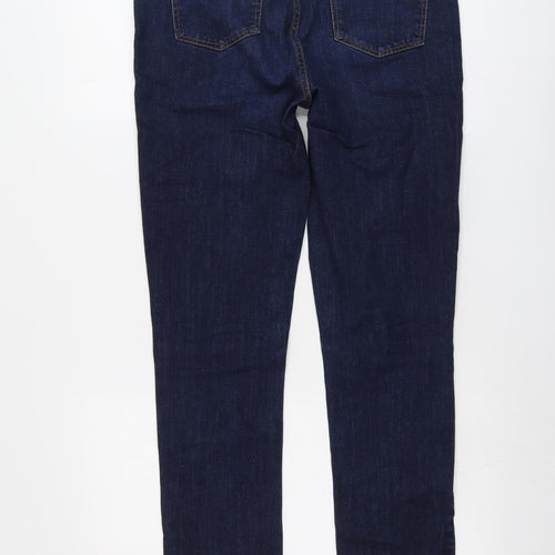 John Lewis Womens Blue Cotton Skinny Jeans Size 12 L29 in Regular Button
