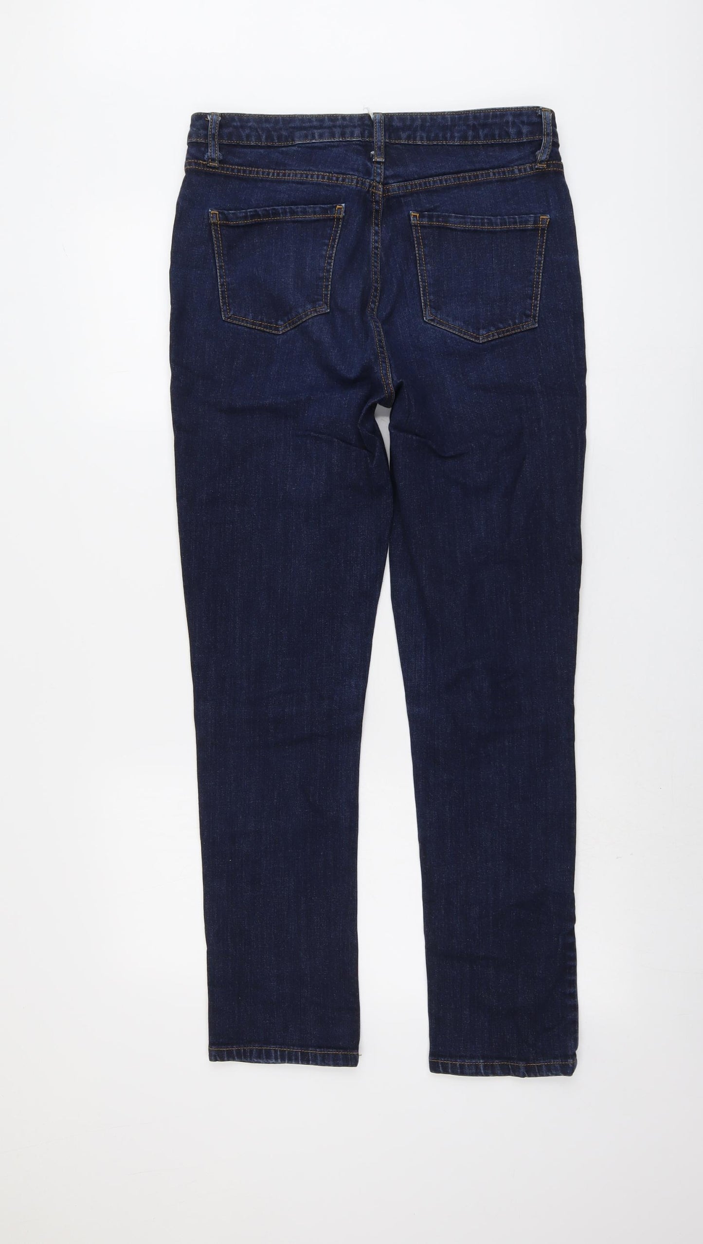 John Lewis Womens Blue Cotton Skinny Jeans Size 12 L29 in Regular Button