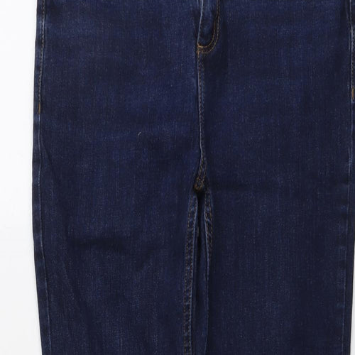 John Lewis Womens Blue Cotton Skinny Jeans Size 12 L29 in Regular Button