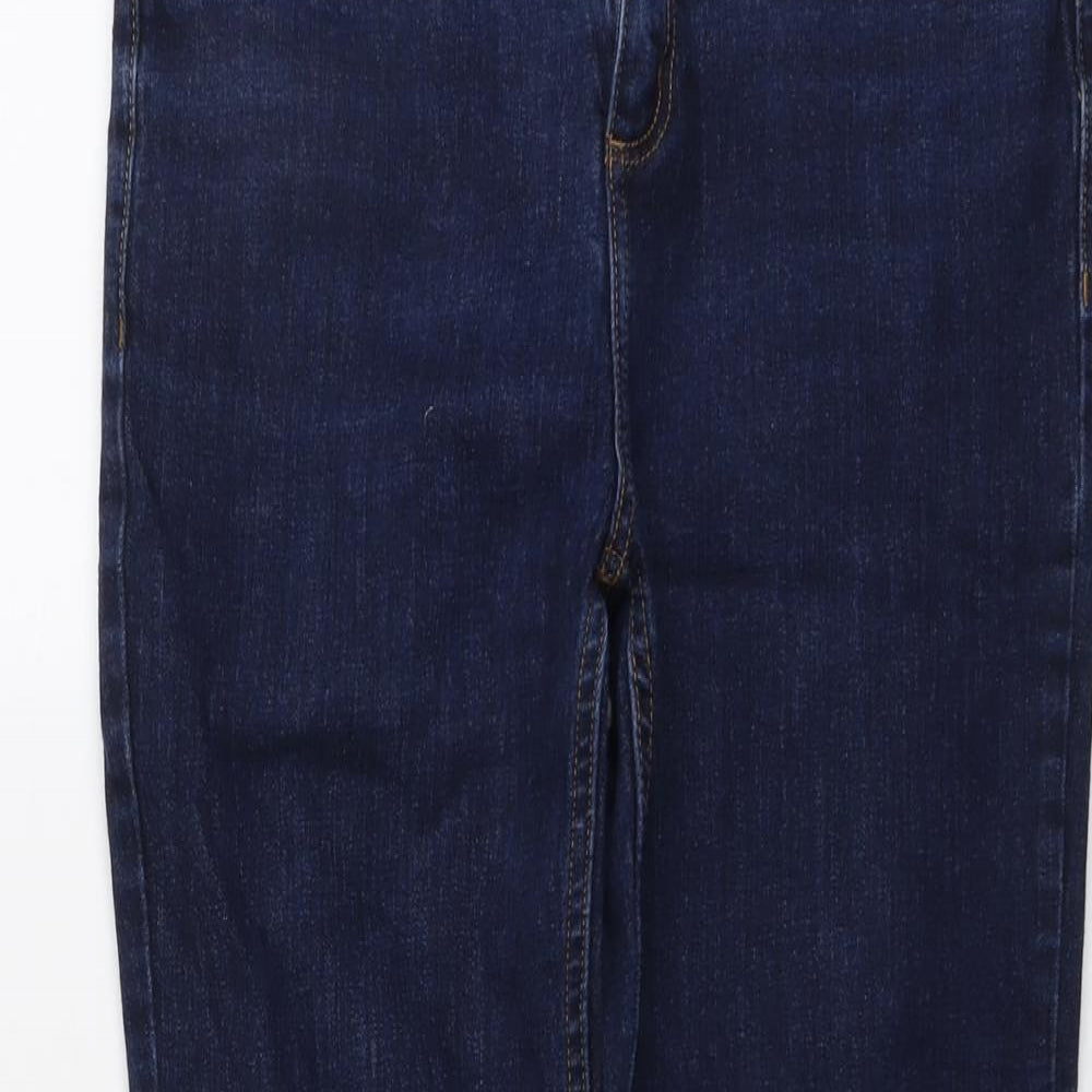 John Lewis Womens Blue Cotton Skinny Jeans Size 12 L29 in Regular Button