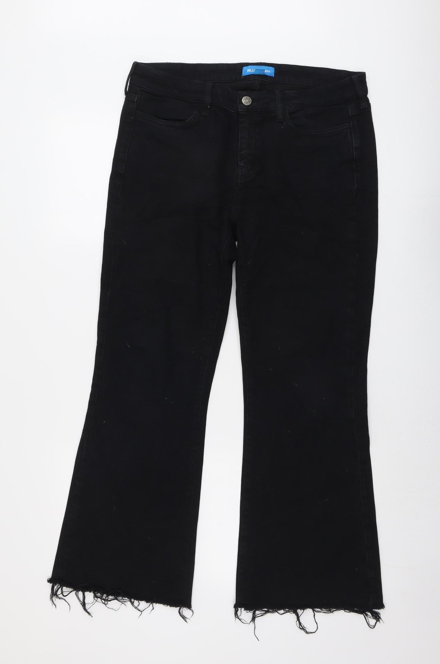 M.i.h Jeans Womens Black Cotton Bootcut Jeans Size 31 in L28 in Regular Button