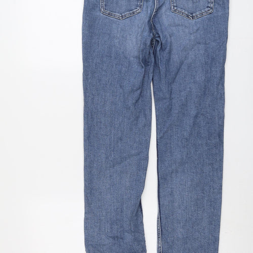 NEXT Womens Blue Cotton Straight Jeans Size 12 L29 in Slim Button