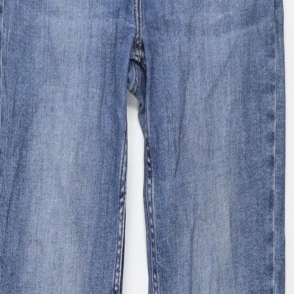 NEXT Womens Blue Cotton Straight Jeans Size 12 L29 in Slim Button