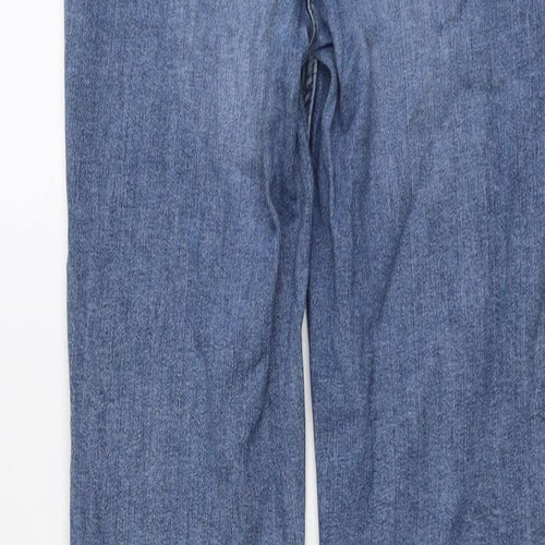 NEXT Womens Blue Cotton Straight Jeans Size 12 L29 in Slim Button