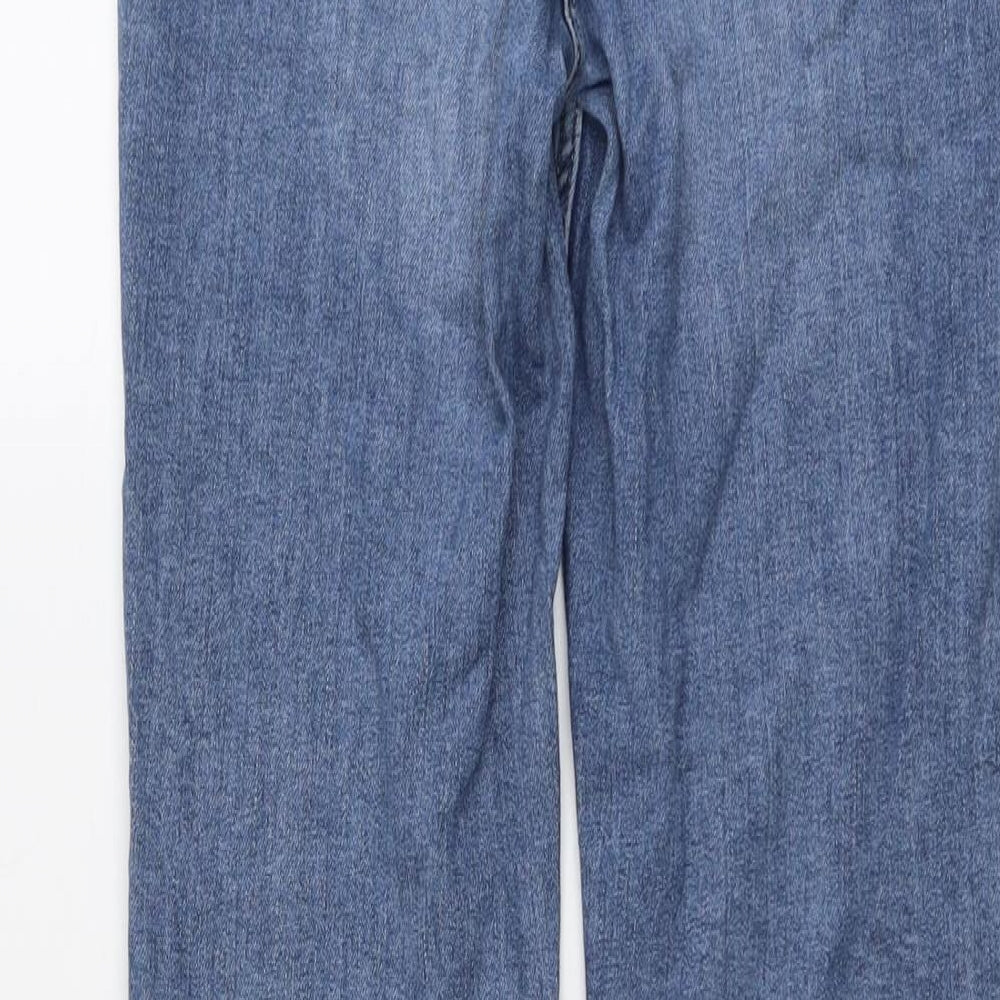 NEXT Womens Blue Cotton Straight Jeans Size 12 L29 in Slim Button