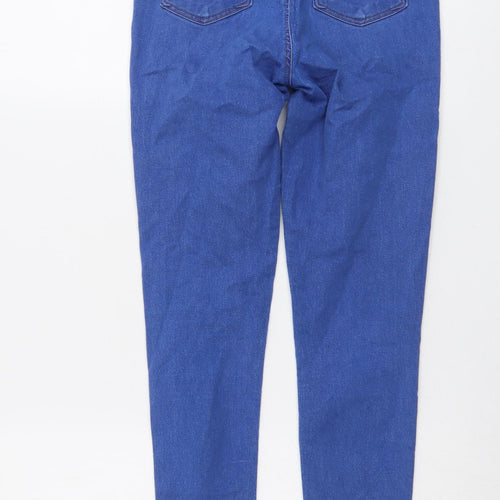 Topshop Womens Blue Cotton Skinny Jeans Size 24 in L27 in Regular Button