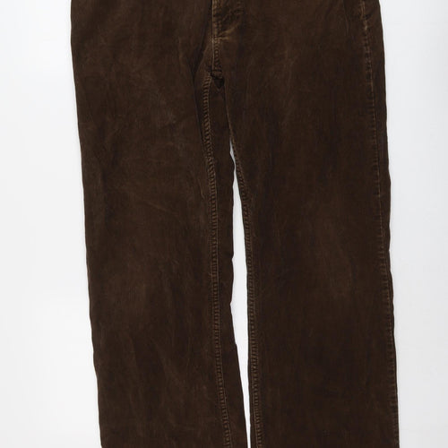 Gap Mens Brown Cotton Trousers Size 36 in L32 in Regular Button