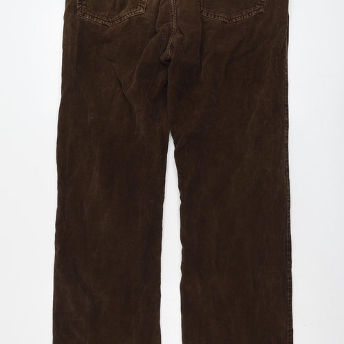 Gap Mens Brown Cotton Trousers Size 36 in L32 in Regular Button