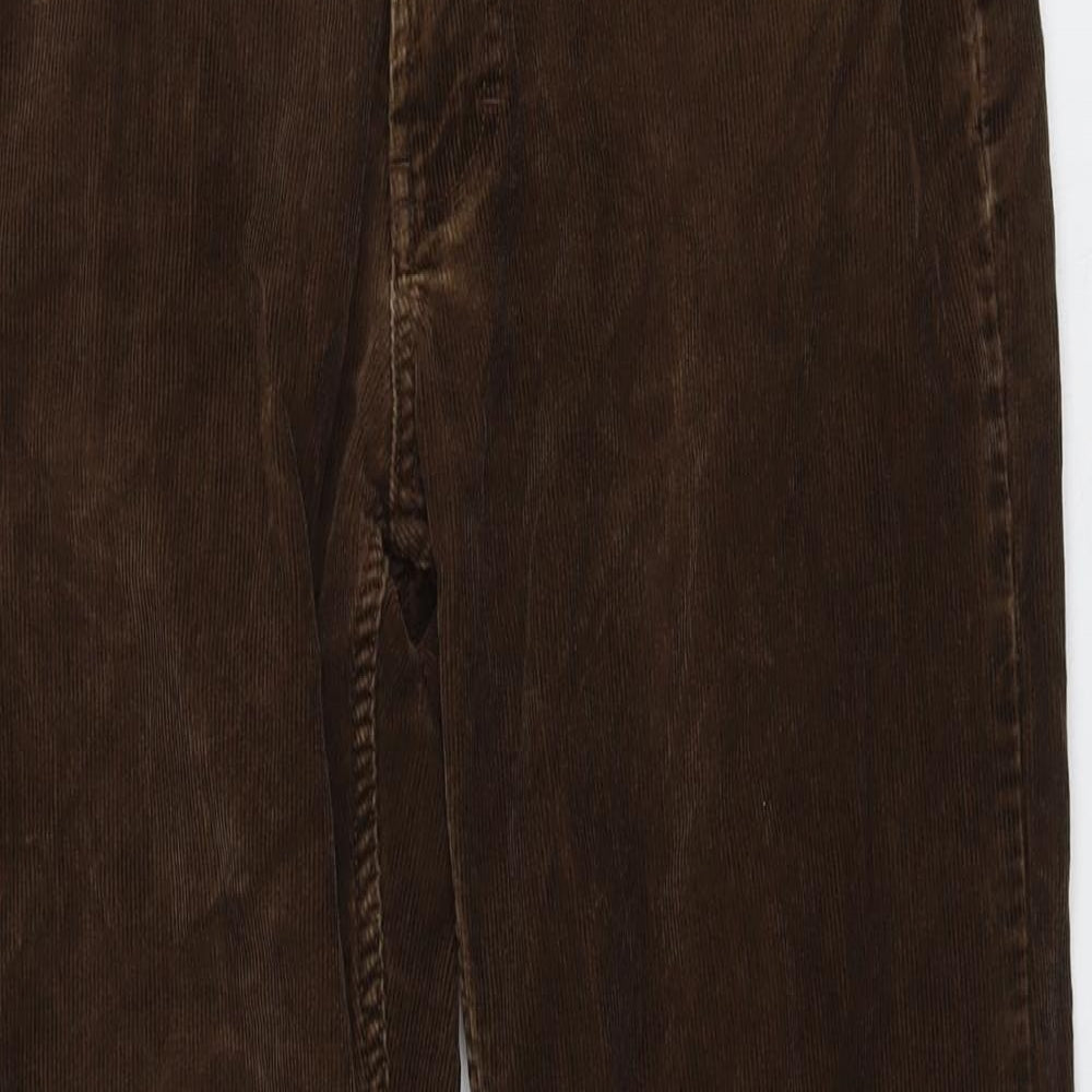 Gap Mens Brown Cotton Trousers Size 36 in L32 in Regular Button