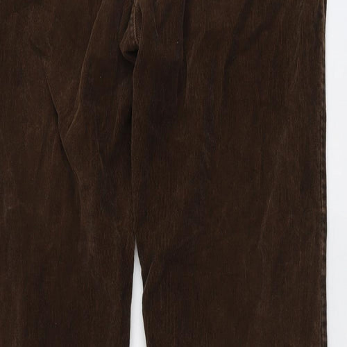 Gap Mens Brown Cotton Trousers Size 36 in L32 in Regular Button