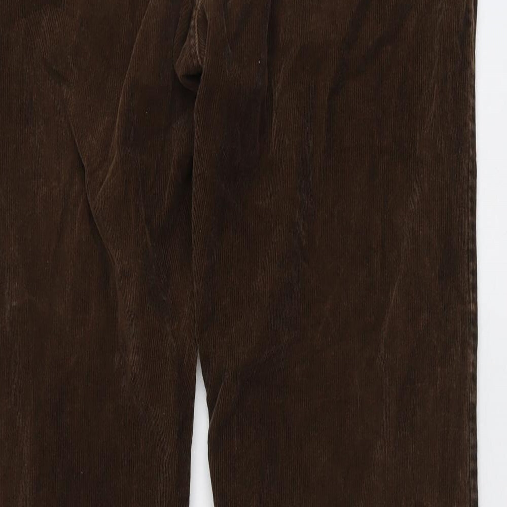 Gap Mens Brown Cotton Trousers Size 36 in L32 in Regular Button