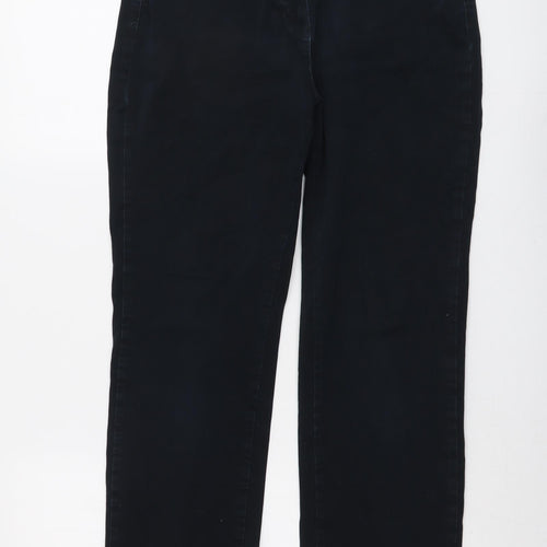 Marks and Spencer Womens Blue Cotton Straight Jeans Size 12 L29 in Regular Button