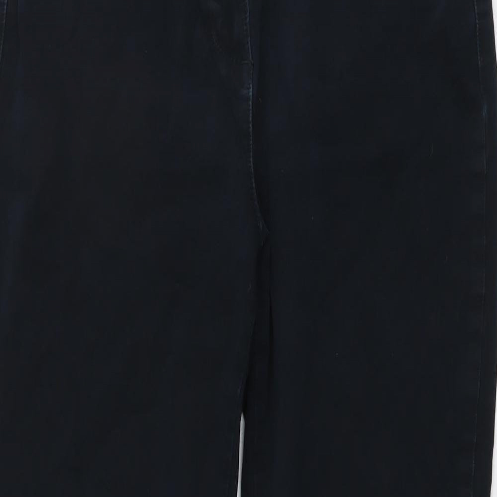 Marks and Spencer Womens Blue Cotton Straight Jeans Size 12 L29 in Regular Button