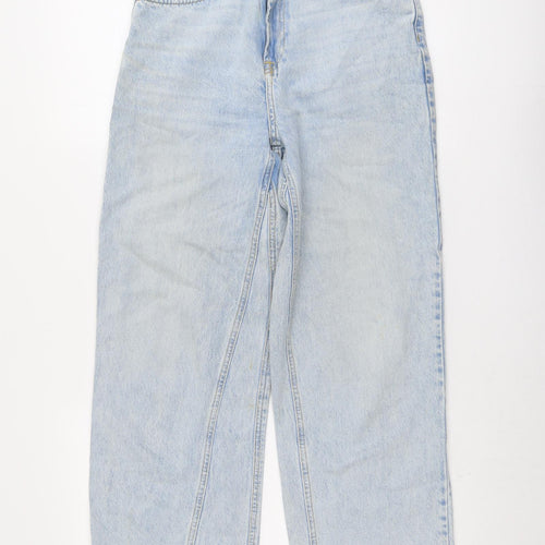 Topshop Womens Blue Cotton Mom Jeans Size 26 in L24 in Regular Button