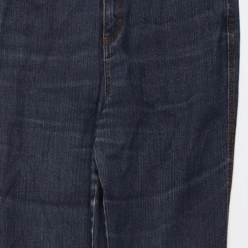 Marks and Spencer Womens Blue Cotton Bootcut Jeans Size 16 L31 in Regular Button
