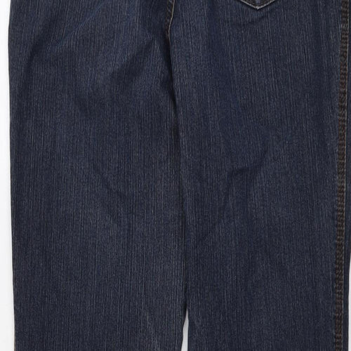 Marks and Spencer Womens Blue Cotton Bootcut Jeans Size 16 L31 in Regular Button