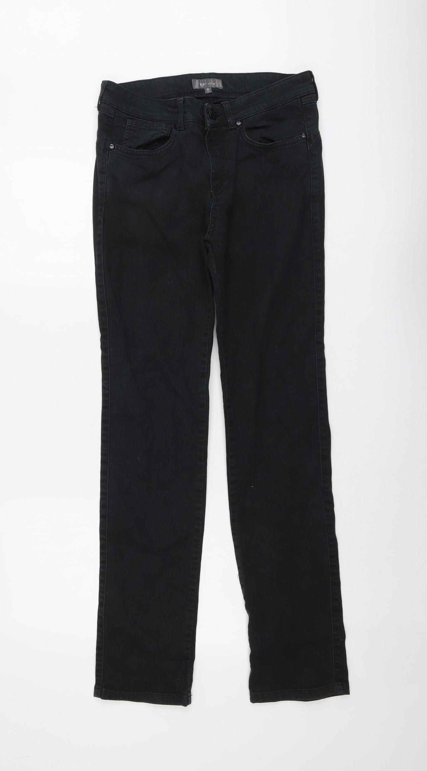Per Una Womens Black Cotton Skinny Jeans Size 10 L31 in Regular Button