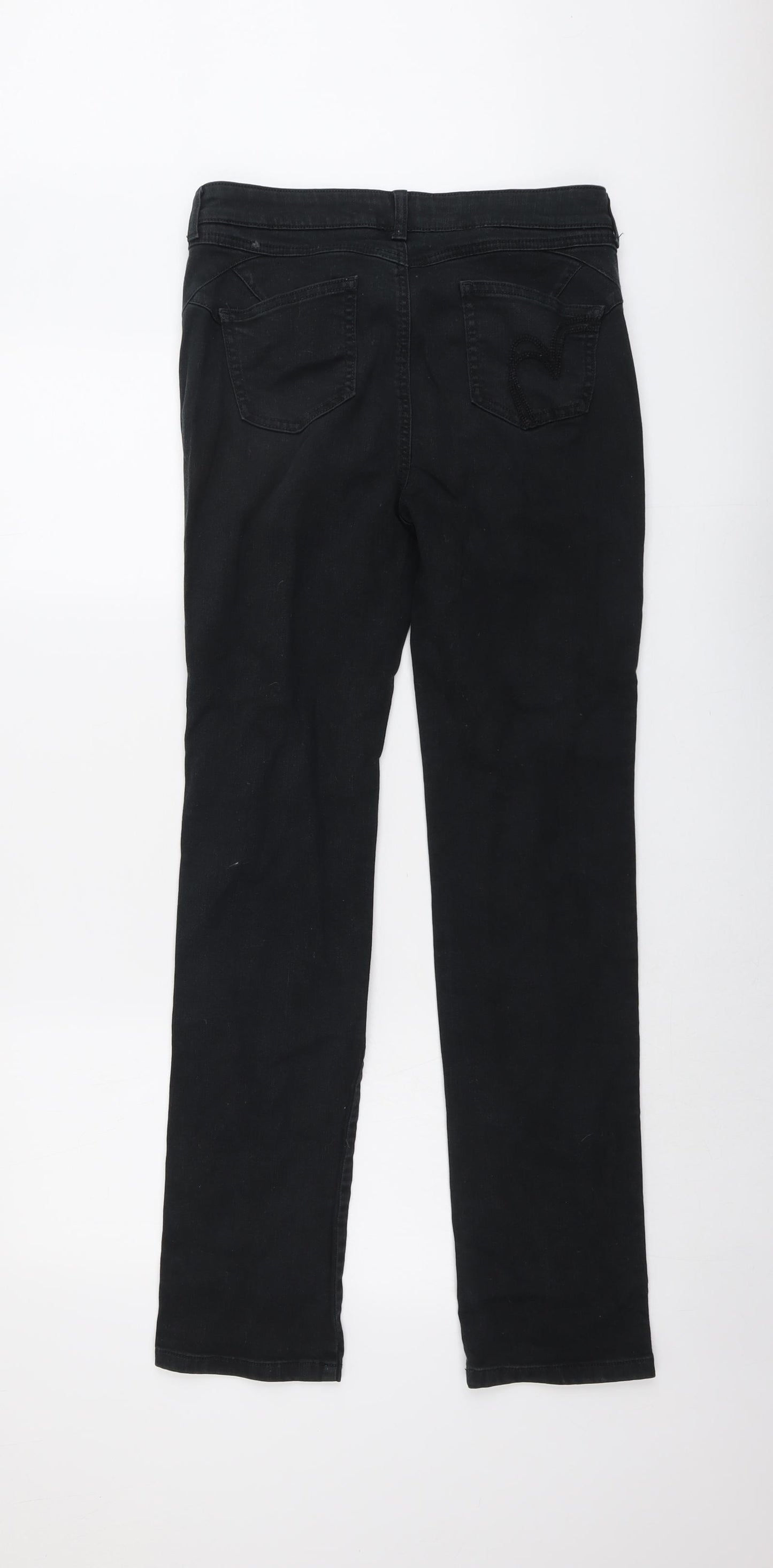 Per Una Womens Black Cotton Skinny Jeans Size 10 L31 in Regular Button