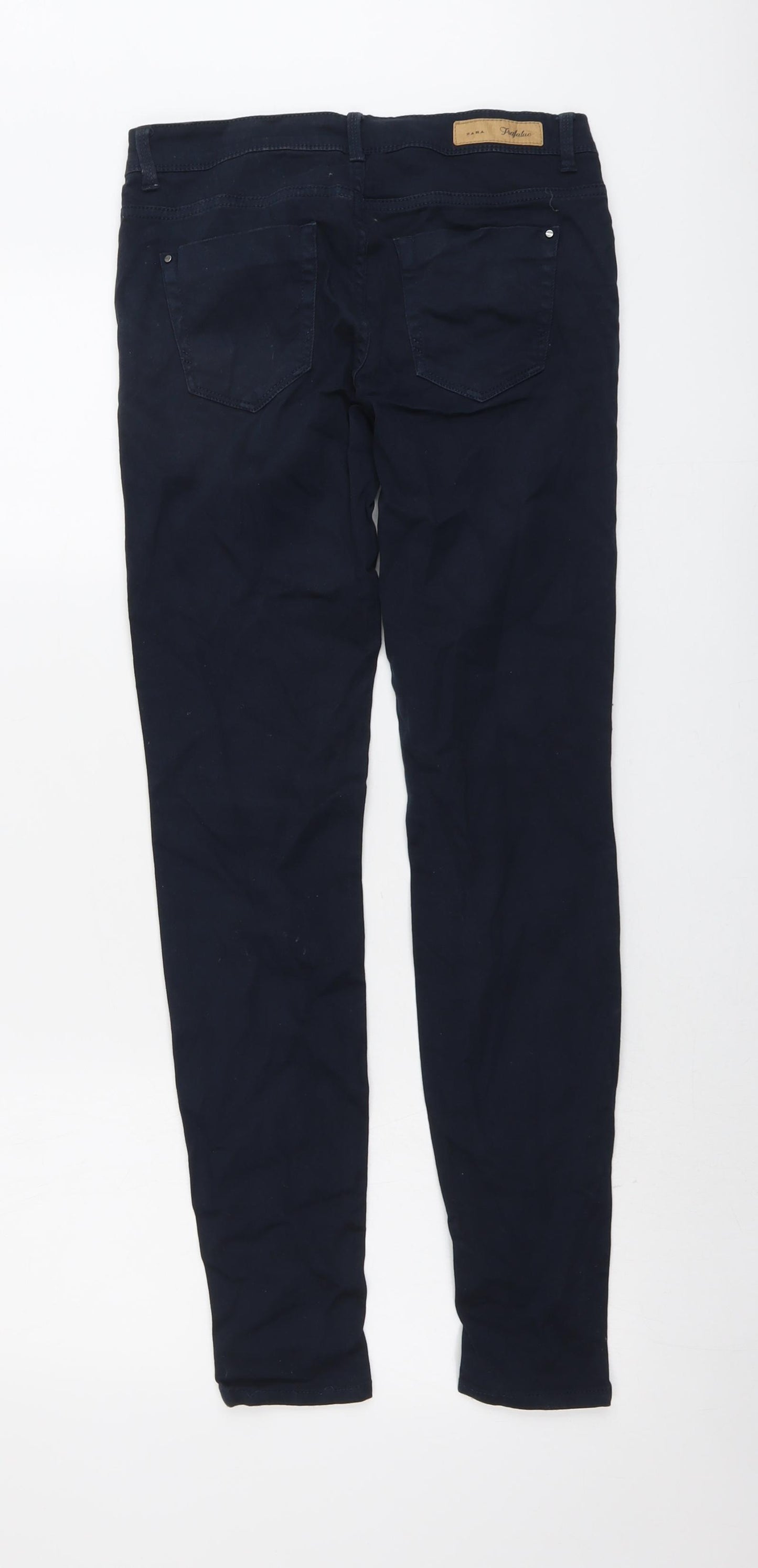 Zara Womens Blue Cotton Skinny Jeans Size 8 L30 in Regular Button