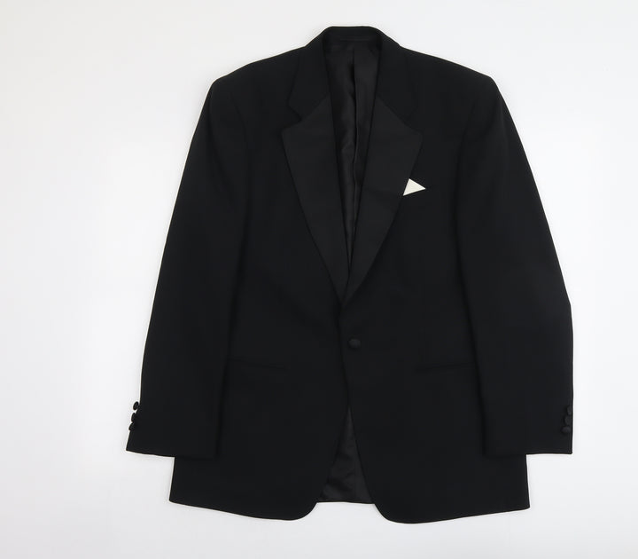 Greenwoods Mens Black Polyester Jacket Suit Jacket Size 38 Regular
