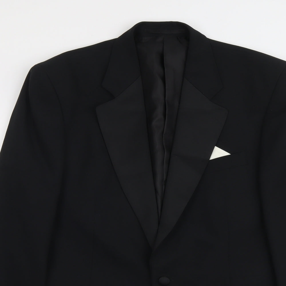 Greenwoods Mens Black Polyester Jacket Suit Jacket Size 38 Regular