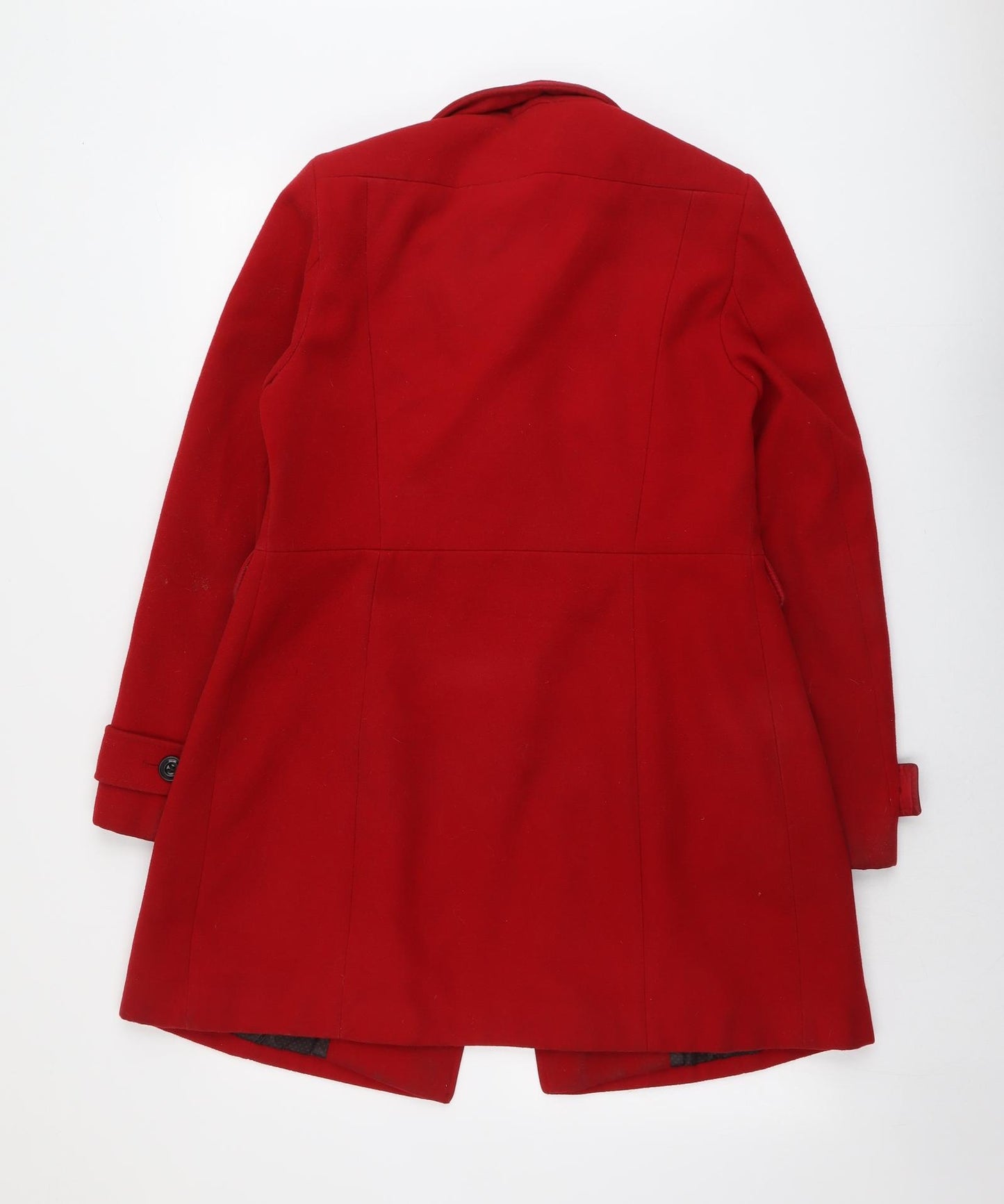 Marks and Spencer Womens Red Pea Coat Coat Size 10 Button