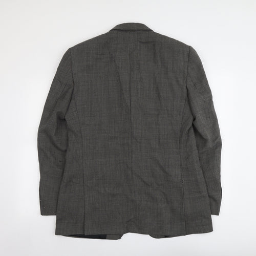 Marks and Spencer Mens Black Geometric Wool Jacket Suit Jacket Size 42 Regular