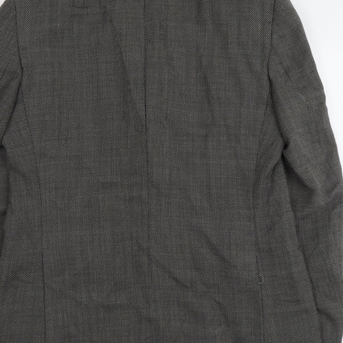 Marks and Spencer Mens Black Geometric Wool Jacket Suit Jacket Size 42 Regular
